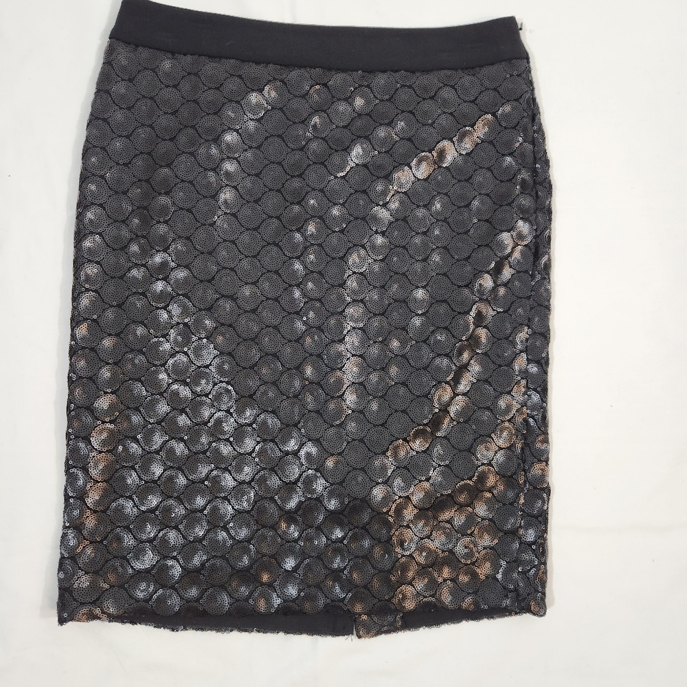The Limited Black Sequin Circles Pencil Skirt Size 6